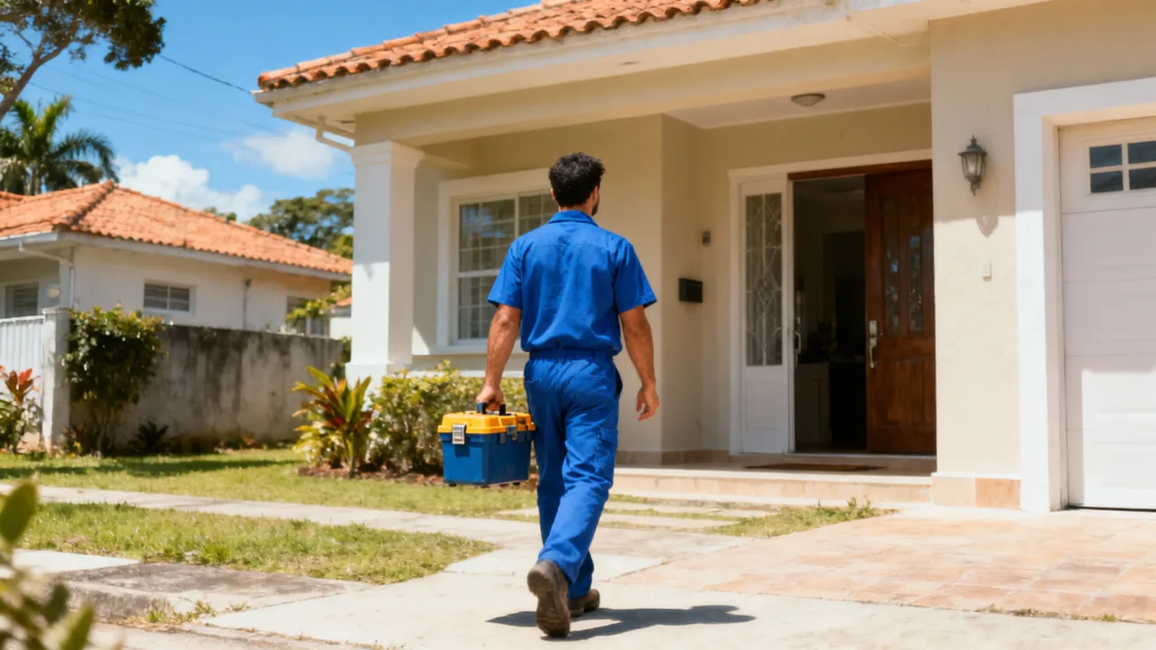 Técnico da assistência a caminho de um atendimento